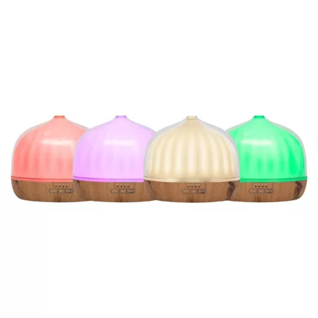 Home AD 500 aromadiffúzor, ultrahangos hidegpárásító, 500 ml kapacitás, önállóan is használható világítás, melegfehér fény, tartozék hálózati adapter