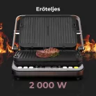 AENO AEG0005 EG5 kontakt grill, 2000 W, 3 az 1-ben sütő, kétoldalas lemezek, 6 program, LED kijelző