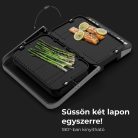 AENO AEG0005 EG5 kontakt grill, 2000 W, 3 az 1-ben sütő, kétoldalas lemezek, 6 program, LED kijelző