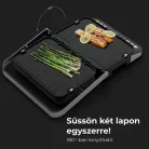 AENO AEG0005 EG5 kontakt grill, 2000 W, 3 az 1-ben sütő, kétoldalas lemezek, 6 program, LED kijelző