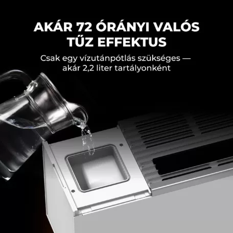 AENO AFH0001S prémium Eco Smart konvekciós fűtőkészülék, 2000 W, távolról vezérelhető, 2 fokozat, lángeffekt, 2 literes tartály, IPS kijelző, fehér