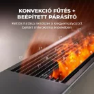 AENO AFH0002S prémium Eco Smart konvekciós fűtőkészülék, 2000 W, távolról vezérelhető, 2 fokozat, lángeffekt, 2 literes tartály, IPS kijelző, fekete