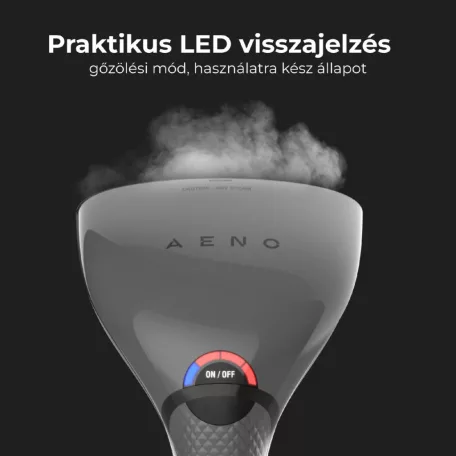 AENO AGS0001 GS1 ruhagőzölő, akkumulátoros, 250ml-es víztartály, 160 °C-os gőz, LED kijelző, 3 üzemmód