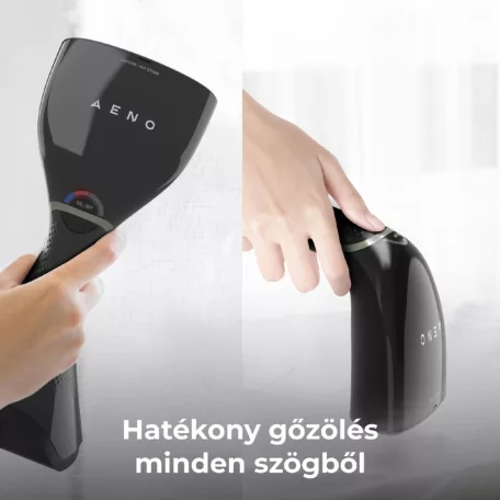 AENO AGS0003 GS3 ruhagőzölő, 160 °C-os gőz, 250 ml-es tartály, 3 üzemmód, LED visszajelzés, automatikus kikapcsolás