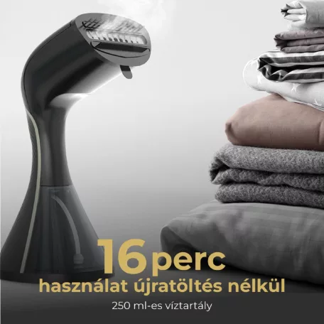 AENO AGS0003 GS3 ruhagőzölő, 160 °C-os gőz, 250 ml-es tartály, 3 üzemmód, LED visszajelzés, automatikus kikapcsolás