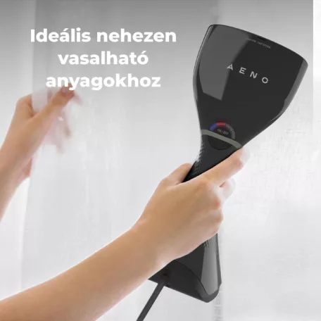 AENO AGS0003 GS3 ruhagőzölő, 160 °C-os gőz, 250 ml-es tartály, 3 üzemmód, LED visszajelzés, automatikus kikapcsolás