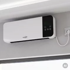   HAUSER AH-2004 fali ventilátoros smart fűtőtest, max. 2000 W, wifi vezérlés, 2 fokozat, 8 órás időzítő, távirányító