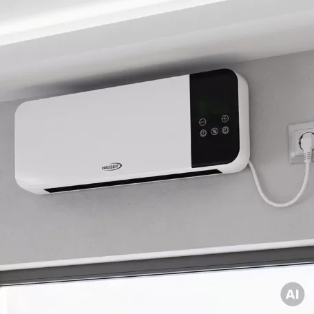 HAUSER AH-2004 fali ventilátoros smart fűtőtest, max. 2000 W, wifi vezérlés, 2 fokozat, 8 órás időzítő, távirányító