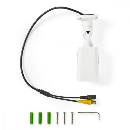 CCTV biztonsági kamera | HD 720p | Éjjellátó: 20 m | Hálózati Áramellátás | 1/4" CMOS | Rálátási szög: 63 ° | Objektív: 3.6 mm | ABS | Fehér / Fekete