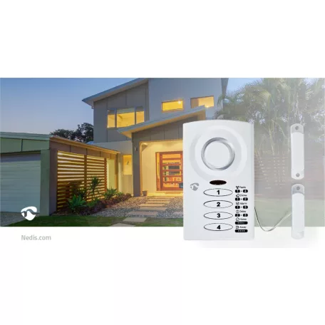 Ajtó Ablak riasztás | Elemes Áramellátás | 3x AAA/LR03 | 85 dB | Fehér