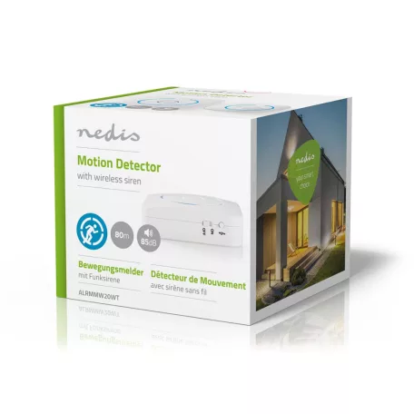 Mozgásérzékelő riasztás | Elemes Áramellátás | 6x AA/LR6 | 85 dB | Érzékelő hatósugara: 6 m | Fali | Fehér / Kék