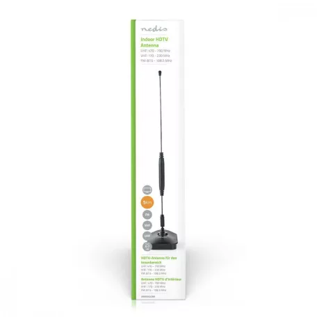 Beltéri Antenna | Passzív | FM / UHF / VHF | Vételi tartomány: 0-5 km | Nyereség: 7 dB | ABS | Ezüst / Fekete