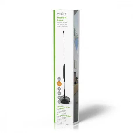 Beltéri Antenna | Passzív | FM / UHF / VHF | Vételi tartomány: 0-5 km | Nyereség: 7 dB | ABS | Ezüst / Fekete