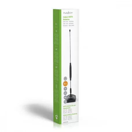 Beltéri Antenna | Passzív | FM / UHF / VHF | Vételi tartomány: 0-5 km | Nyereség: 7 dB | ABS | Ezüst / Fekete