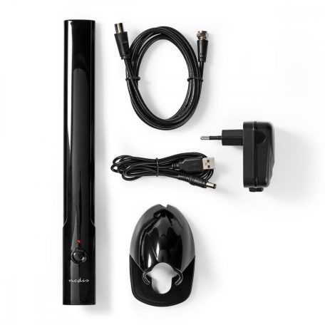 Beltéri Antenna | Aktív | FM / UHF / VHF | Vételi tartomány: 0 - 15 km | LTE800 | Nyereség: 28 dB | ABS | Fekete