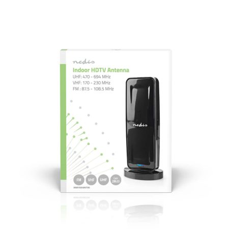 Beltéri Antenna | Aktív | FM / UHF / VHF | Vételi tartomány: 0-15 km | LTE700 | Nyereség: 28 dB | ABS | Fekete