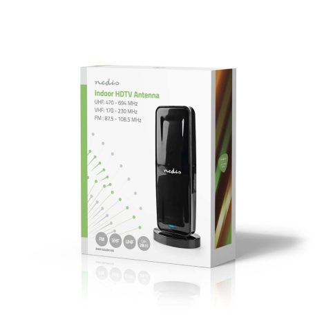 Beltéri Antenna | Aktív | FM / UHF / VHF | Vételi tartomány: 0-15 km | LTE700 | Nyereség: 28 dB | ABS | Fekete