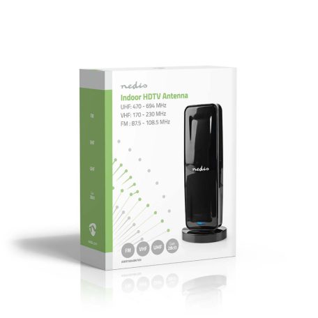 Beltéri Antenna | Aktív | FM / UHF / VHF | Vételi tartomány: 0-15 km | LTE700 | Nyereség: 28 dB | ABS | Fekete