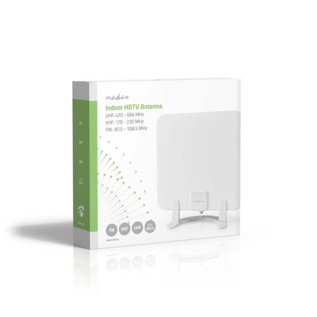 Beltéri Antenna | Aktív | FM / UHF / VHF | Vételi tartomány: 0-25 km | LTE700 | Nyereség: 30 dB | ABS | Fehér