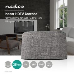   Beltéri Antenna | Aktív | FM / UHF / VHF | Vételi tartomány: 0-25 km | LTE700 | Nyereség: 28 dB | ABS / Szövet | Szürke