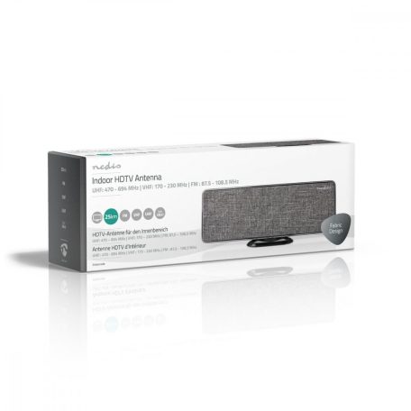 Beltéri Antenna | Aktív | FM / UHF / VHF | Vételi tartomány: 0-25 km | LTE700 | Nyereség: 28 dB | ABS / Szövet | Szürke