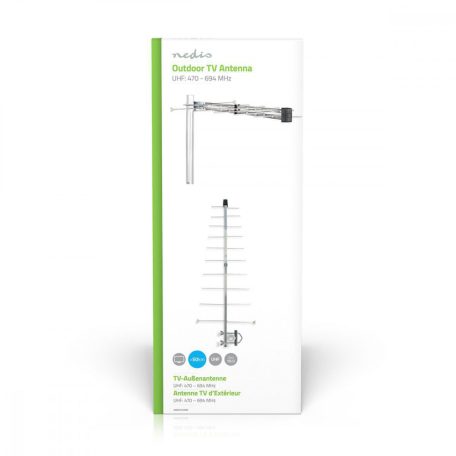 Kültéri antenna | UHF | Vételi tartomány: ≥50 km | LTE700 | Nyereség: 12 dB | 75 Ohm | Antenna hossz: 870 mm | ABS / Alumínium