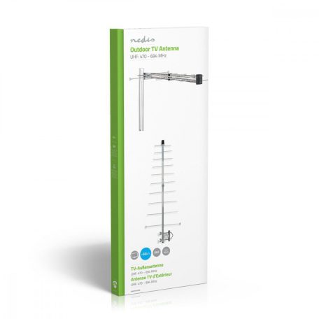 Kültéri antenna | UHF | Vételi tartomány: ≥50 km | LTE700 | Nyereség: 12 dB | 75 Ohm | Antenna hossz: 870 mm | ABS / Alumínium