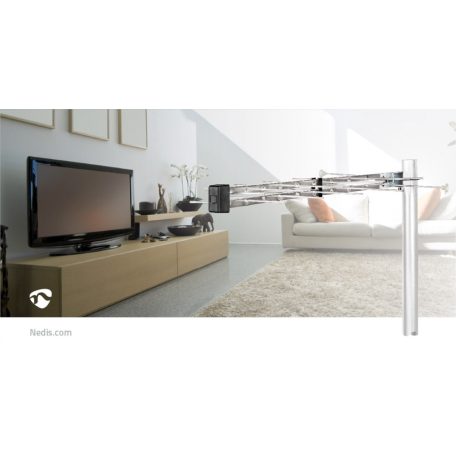 Kültéri antenna | UHF | Vételi tartomány: ≥50 km | LTE700 | Nyereség: 12 dB | 75 Ohm | Antenna hossz: 870 mm | ABS / Alumínium