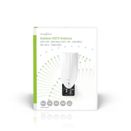 Aktív HDTV Antenna | Aktív | Csatlakozó típus: F-csatlakozó | FM / UHF / VHF | Vételi tartomány: 0-50 km | LTE700 | Nyereség: 40 dB | Fehér / Fekete