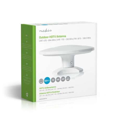 Aktív HDTV Antenna | Aktív | Csatlakozó típus: F-csatlakozó | FM / UHF / VHF | Vételi tartomány: 0-50 km | LTE700 | Nyereség: 28 dB | Fehér