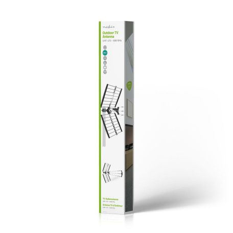 Kültéri antenna | UHF | Vételi tartomány: ≥50 km | LTE700 | Nyereség: 18 dB | 75 Ohm | Antenna hossz: 1060 mm | Alumínium