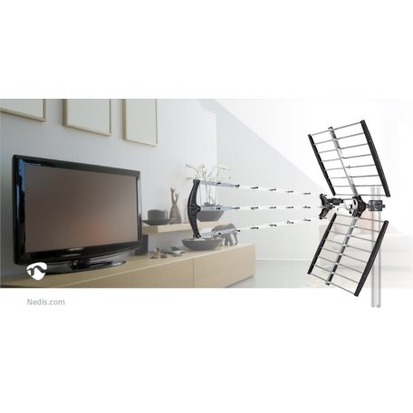 Kültéri antenna | UHF | Vételi tartomány: ≥50 km | LTE700 | Nyereség: 18 dB | 75 Ohm | Antenna hossz: 1060 mm | Alumínium