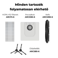   AENO ARC0005S RC5S robotporszívó, 4000 Pa szívóteljesítmény, 2 in 1 portartály, 20 érzékelő és LiDAR, 4 takarítási mód, nedves és száraz tisztítás