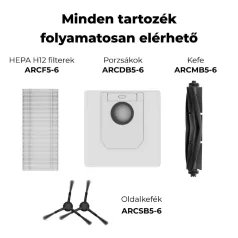   AENO ARC0005S RC5S robotporszívó, 4000 Pa szívóteljesítmény, 2 in 1 portartály, 20 érzékelő és LiDAR, 4 takarítási mód, nedves és száraz tisztítás