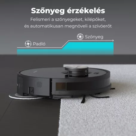 AENO ARC0005S RC5S robotporszívó, 4000 Pa szívóteljesítmény, 2 in 1 portartály, 20 érzékelő és LiDAR, 4 takarítási mód, nedves és száraz tisztítás