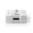 audio switch | Csatlakozó bemenet: 2x 3.5 mm Dugasz | Csatlakozó kimenet: 3x 3,5 mm Aljzat + 2,5 mm Aljzat | Funkcióvezérlés: Kézikönyv | Gombok száma: 3