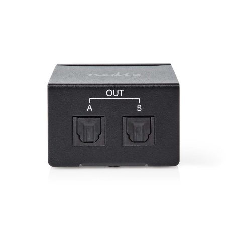TosLink-Elosztó | 2 irányú | Csatlakozó bemenet: TosLink Aljzat | Csatlakozó kimenet: 2x TosLink | Nyomó Gomb | Fém | Fekete