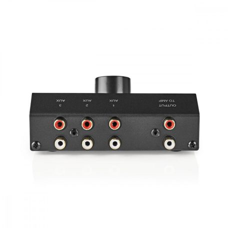 Analóg Audio Kapcsoló | 3-Port port(s) | Csatlakozó bemenet: 3x (2x RCA Aljzat) | Csatlakozó kimenet: 1x (2x RCA Aljzat) | Kézikönyv | Fém | Fekete