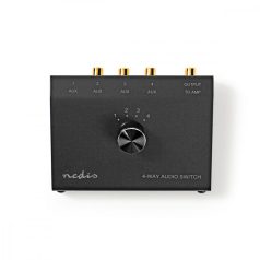   Analóg Audio Kapcsoló | 4-Port port(s) | Csatlakozó bemenet: 1x 3.5 mm / 3x (2x RCA Aljzat) | Csatlakozó kimenet: 1x (2x RCA Aljzat) | Kézikönyv | Fém | Fekete