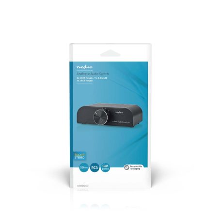 Analóg Audio Kapcsoló | 4-Port port(s) | Csatlakozó bemenet: 1x 3.5 mm Audió Bemenet / 3x (2x RCA Aljzat) | Csatlakozó kimenet: 1x (2x RCA Aljzat) | Kézikönyv | Fém | Antracit
