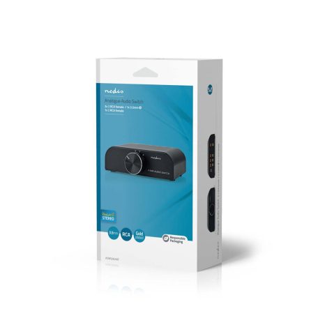 Analóg Audio Kapcsoló | 4-Port port(s) | Csatlakozó bemenet: 1x 3.5 mm Audió Bemenet / 3x (2x RCA Aljzat) | Csatlakozó kimenet: 1x (2x RCA Aljzat) | Kézikönyv | Fém | Antracit