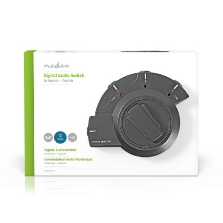 Digital Audio Switch | 3 utas | Csatlakozó bemenet: 3x TosLink | Csatlakozó kimenet: 1x TosLink | Kézikönyv | ABS / PVC | Fekete