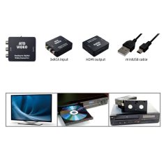   Home ATD VIDEO analóg-digitális videóátalakító, RCA-HDMI, USB-A - miniUSB tápkábel