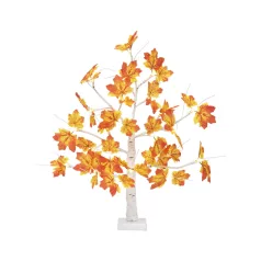   HOME ATM03 asztali juharfa dekoráció, 60 cm, 24 db melegfehér LED, időzítő, elemes tápellátás, beltéri kivitel fehér
