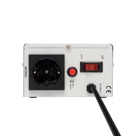 HOME AVR500S feszültségstabilizátor, 500VA, automatikus működés, vékony kivitel, falra szerelhető, színes digitális kijelző, teljeskörű meghibásodás elleni védelem