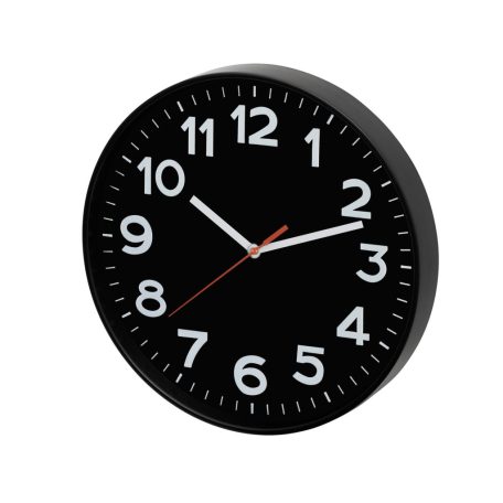 Home AWC300BK fali óra, üveg előlap, kontrasztos, jól leolvasható számlap, 1xAA elem tápellátás, átmérő 300mm