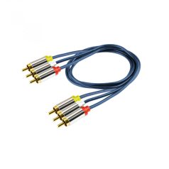   Sztereo AV csatlakozókábel, 3 x RCA dugó - 3 x RCA dugó, 1 m