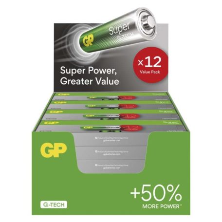 GP Super Alkáli elem LR6 (AA) 288 db, display box