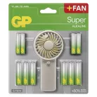 GP Super Alkáli elem AA 12db + AAA 12db + Ventilátor