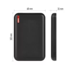 EMOS Powerbank WI 521, 5 000 mAh, 20 W+Wireless, fekete